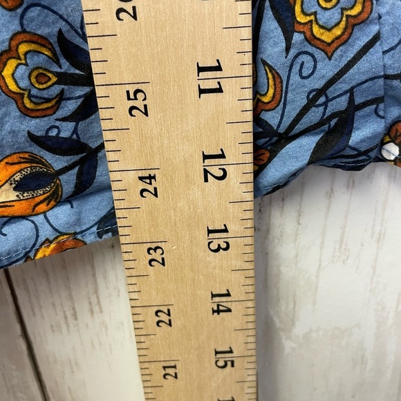 Zara Blue Ruffled Boxy Blouse with Peter Pan Collar size medium - Picture 5 of 5